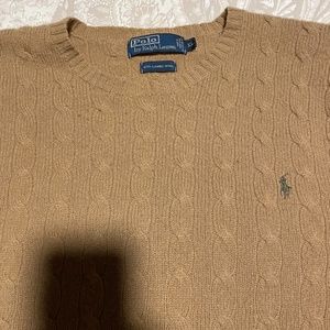 Polo Cable Knit Lambswool Sweater Size XL